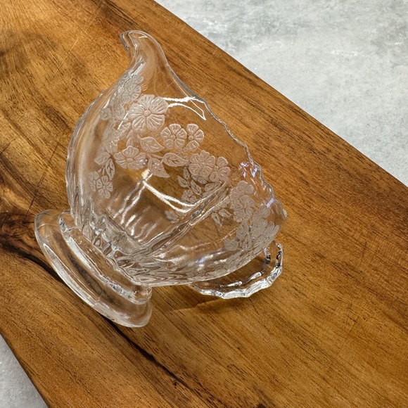 Vtg New Martinsville Depression Glass Sugar & Creamer Radiance Flower Basket Des - Picture 7 of 16